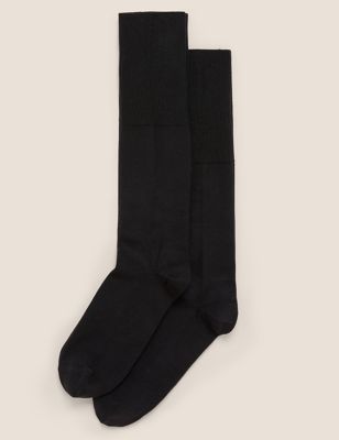 

Mens M&S Collection 2pk Cool & Fresh™ Knee High Socks - Black, Black