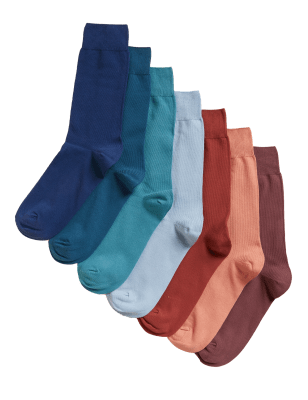 

Mens M&S Collection 7pk Cool & Fresh™ Cotton Rich Socks - Brights, Brights