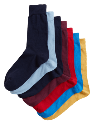 

Mens M&S Collection 7er-Pack Cool & Fresh™-Socken mit hohem Baumwollanteil - Brights, Brights