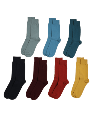 

Mens M&S Collection 7pk Cool & Fresh™ Cotton Rich Socks - Brights, Brights