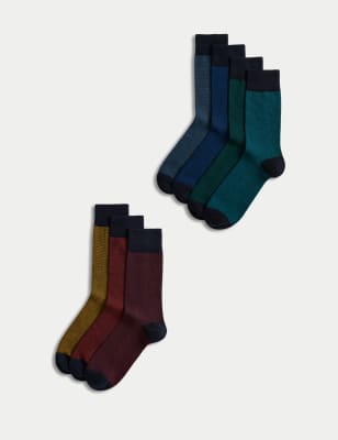 

Mens M&S Collection 7pk Cool & Fresh™ Cotton Rich Socks - Multi, Multi