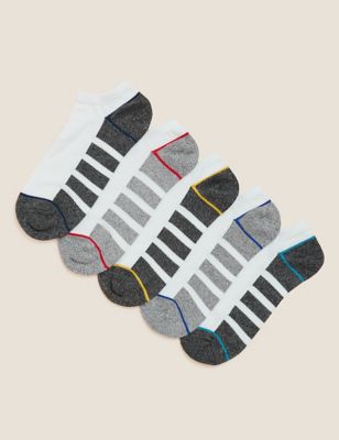 

Mens M&S Collection 5pk Cool & Fresh™ Trainer Socks - White Mix, White Mix