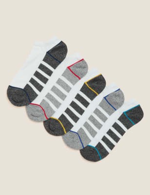 

Mens M&S Collection 5pk Cool & Fresh™ Trainer Socks - White Mix, White Mix