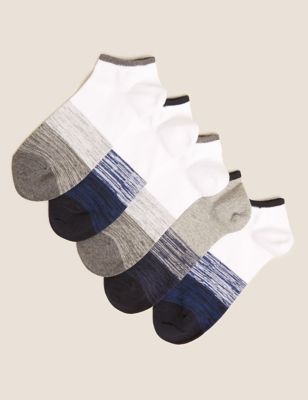 

Mens M&S Collection 5 Pack Cool & Fresh™ Trainer Socks - Grey Mix, Grey Mix
