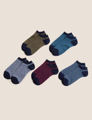 

Mens M&S Collection 5pk Cool & Fresh™ Cotton Rich Trainer Socks - Multi, Multi