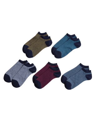 

M&S Collection Pack de 5 pares de calcetines Trainer Liners™ Cool & Fresh™ de algodónMens - Multi, Multi
