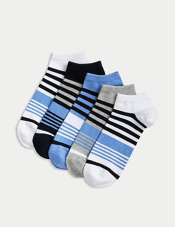 5pk Cool & Fresh™ Striped Trainer Socks - IT