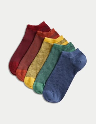 

Mens M&S Collection 5er-Pack Cool & Fresh™-Turnschuhsocken mit hohem Baumwollanteil - Multi, Multi