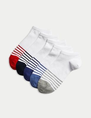 

Mens M&S Collection 5pk Cool & Fresh™ Striped Trainer Liners™ - Multi, Multi