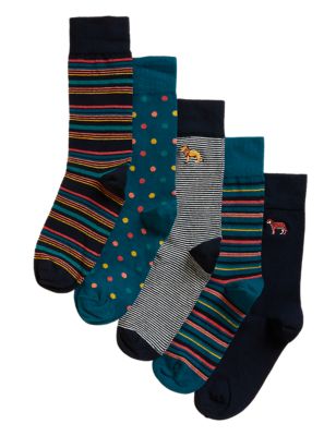 

Mens M&S Collection 5pk Cool & Fresh™ Assorted Socks - Multi, Multi