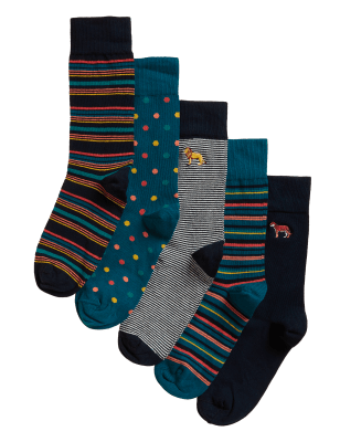 

Mens M&S Collection 5pk Cool & Fresh™ Assorted Socks - Multi, Multi