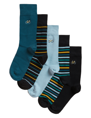 

Mens M&S Collection 5pk Cool & Fresh™ Assorted Socks - Black Mix, Black Mix