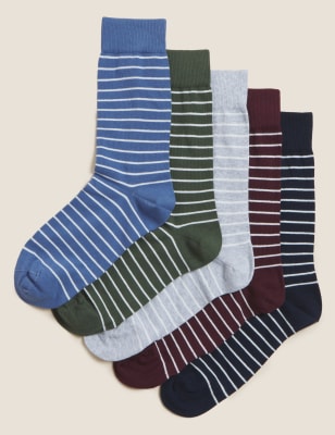 

Mens M&S Collection 5pk Cool & Fresh™ Striped Socks - Multi, Multi