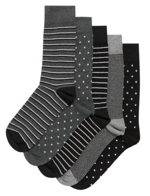 M&S Mens 5pk Cool & Fresh  Assorted Socks