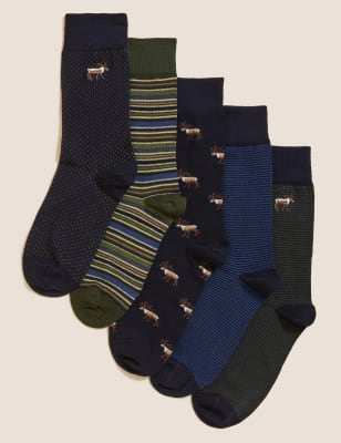 

Mens M&S Collection 5pk Cool & Fresh™ Assorted Socks - Navy Mix, Navy Mix