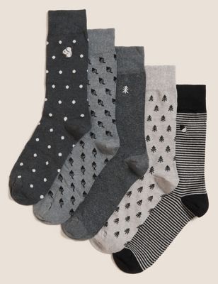 

Mens M&S Collection 5pk Cool & Fresh™ Assorted Socks - Grey Mix, Grey Mix