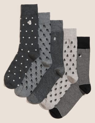 

Mens M&S Collection 5pk Cool & Fresh™ Assorted Socks - Grey Mix, Grey Mix