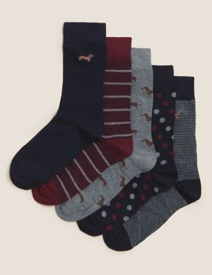 

Mens M&S Collection 5pk Cool & Fresh™ Assorted Socks - Navy Mix, Navy Mix