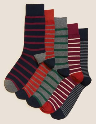 

Mens M&S Collection 5pk Cool & Fresh™ Striped Socks - Multi, Multi