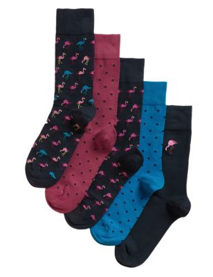 

Mens M&S Collection 5pk Cool & Fresh™ Assorted Socks - Navy Mix, Navy Mix