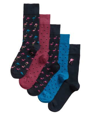 

Mens M&S Collection 5pk Cool & Fresh™ Assorted Socks - Navy Mix, Navy Mix