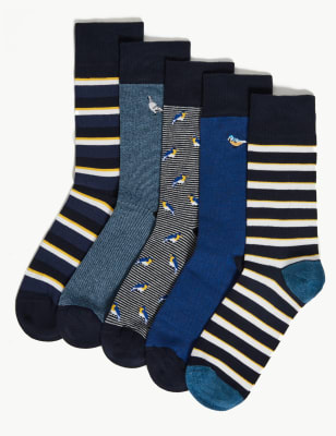 Cool & Fresh&trade;&nbsp;&ndash; Lot de 5&nbsp;paires de chaussettes en coton &agrave; motif oiseau