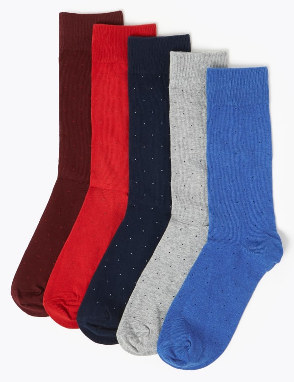 5 Pack Cool & Fresh™ Polka Dot Socks