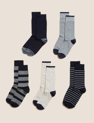 

Mens M&S Collection 5er-Pack Cool & Fresh™-Socken mit verschiedenen Mustern - Grey Mix, Grey Mix