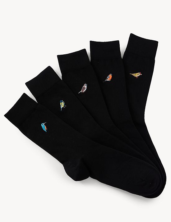 Cool & Fresh™ – Lot de 5&nbsp;paires de chaussettes en coton ) motif oiseau