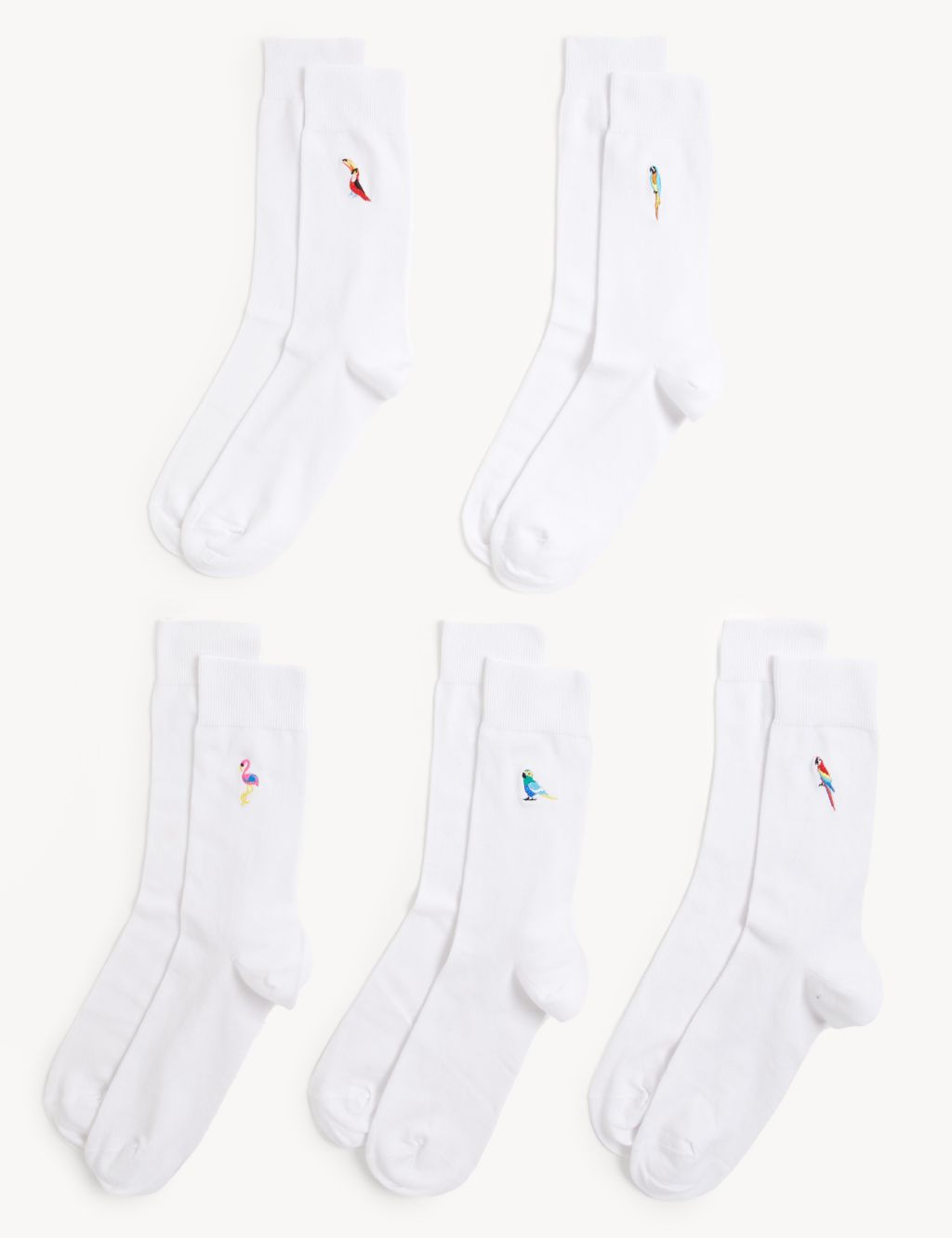 5pk Cool & Fresh™ Bird Cotton Rich Socks