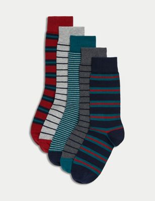 5pk Cool & Fresh™ Striped Cotton Rich Socks