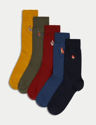 

Mens M&S Collection 5pk Cool & Fresh™ Cotton Rich Socks - Multi, Multi