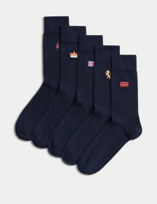 Lot 5 paires chaussettes bleu marine garçon