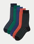 5er-Pack gestreifte Cool & Fresh™-Socken mit hohem Baumwollanteil