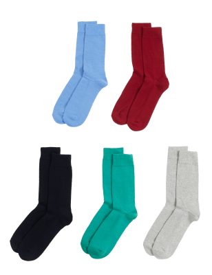 

Mens M&S Collection 5pk Cool & Fresh™ Cotton Rich Socks - Multi, Multi
