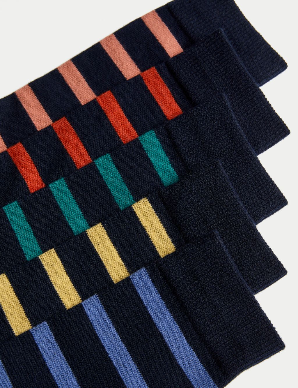 5pk Striped Cotton Rich Cushioned Socks image 2