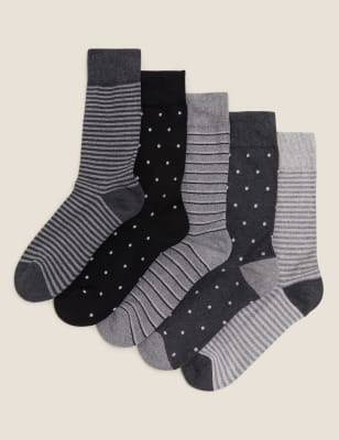 

Mens M&S Collection 5pk Cool & Fresh™ Cushioned Socks - Grey Mix, Grey Mix