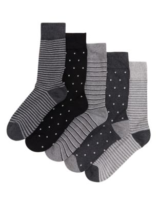 M&S Mens 5pk Cool & Fresh  Cushioned Socks