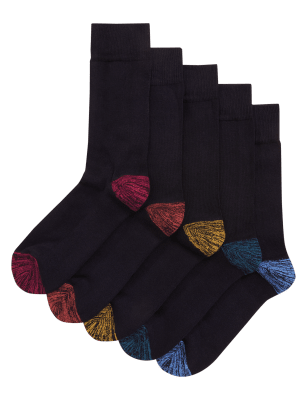 

Mens M&S Collection 5pk Cool & Fresh™ Cotton Rich Socks - Black Mix, Black Mix