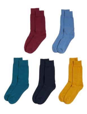 

Mens M&S Collection 5pk Cool & Fresh™ Assorted Cushioned Socks - Multi, Multi