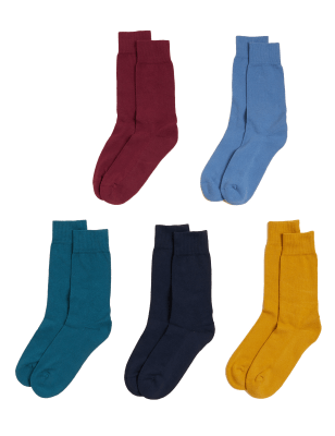 

M&S Collection Pack de 5 pares de calcetines Cool & Fresh™ acolchados variadosMens - Multi, Multi