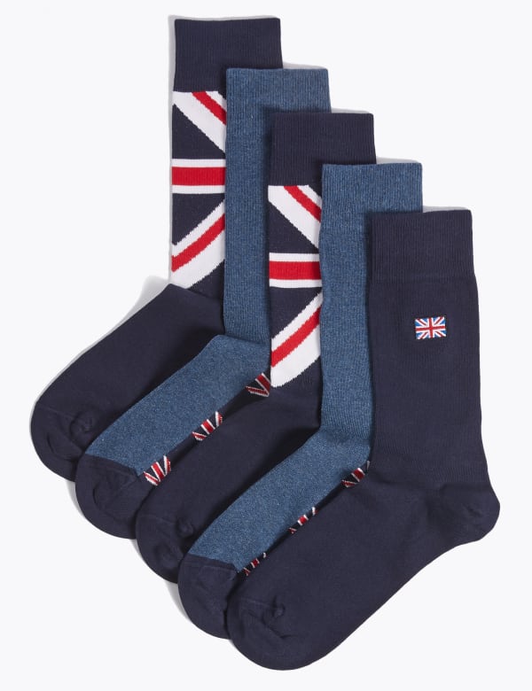 5 Pack Cool & Fresh™ Union Jack Socks