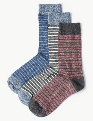 Cool & Freshfeet&trade;&nbsp;&ndash; Lot de 3&nbsp;paires de chaussettes &agrave; rayures