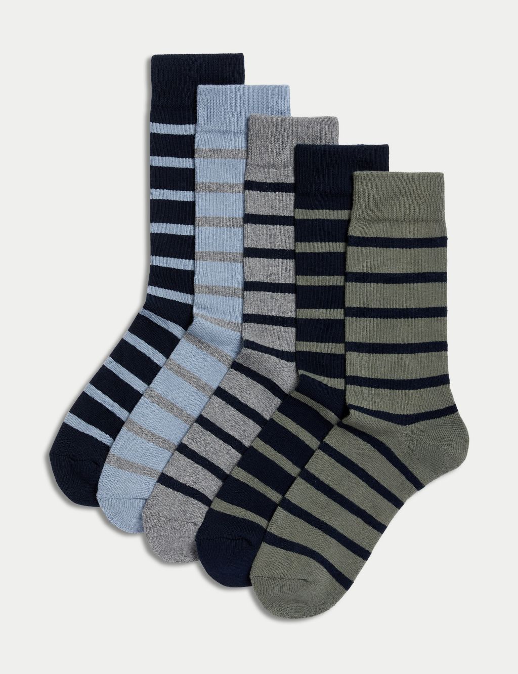 5pk Cool & Fresh™ Striped Cotton Rich Cushioned Socks