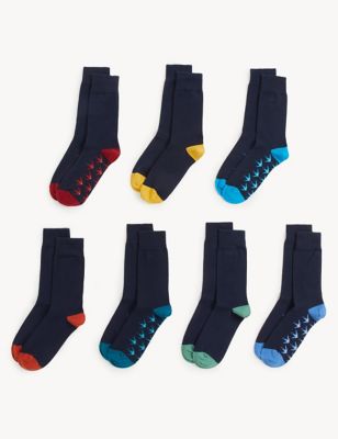 

Mens M&S Collection 7pk Cool & Fresh™ Assorted Cotton Rich Socks - Navy Mix, Navy Mix
