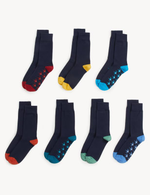 

Mens M&S Collection 7er-Pack Cool & Fresh™-Socken mit hohem Baumwollanteil, sortiert - Navy Mix, Navy Mix