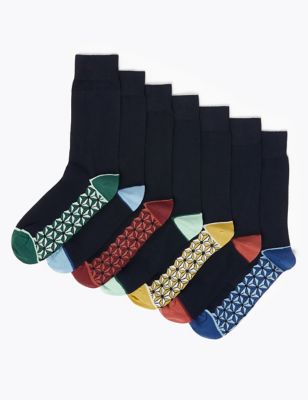 7 Pack Cool & Fresh™ Patterned Socks - KR