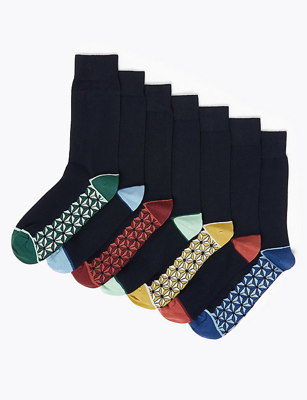 7 Pack Cool & Fresh™ Patterned Socks - BN