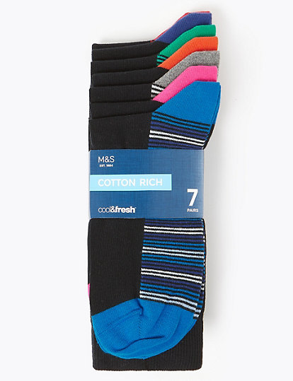 7pk Cool & Fresh™ Striped Sole Socks