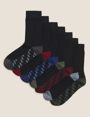 

Mens M&S Collection 7Pk Cool & Fresh™ Socks - Black Mix, Black Mix